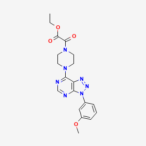 molecular formula C19H21N7O4 B2376310 ethyl 2-(4-(3-(3-methoxyphenyl)-3H-[1,2,3]triazolo[4,5-d]pyrimidin-7-yl)piperazin-1-yl)-2-oxoacetate CAS No. 920416-59-7