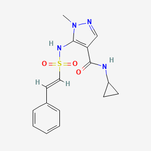 molecular formula C16H18N4O3S B2376320 n-Cyclopropyl-1-methyl-5-(2-phenylethenesulfonamido)-1h-pyrazole-4-carboxamide CAS No. 2225106-15-8