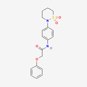 molecular formula C18H20N2O4S B2376325 N-[4-(1,1-dioxothiazinan-2-yl)phenyl]-2-phenoxyacetamide CAS No. 899975-91-8