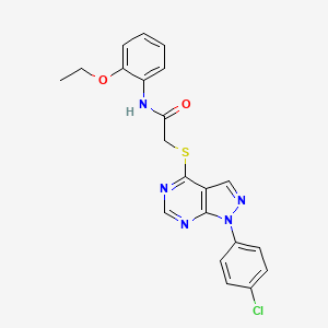 molecular formula C21H18ClN5O2S B2376328 2-((1-(4-chlorophenyl)-1H-pyrazolo[3,4-d]pyrimidin-4-yl)thio)-N-(2-ethoxyphenyl)acetamide CAS No. 585554-24-1