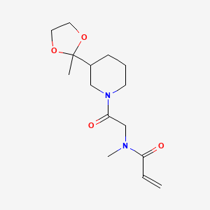 molecular formula C15H24N2O4 B2376336 N-Methyl-N-[2-[3-(2-methyl-1,3-dioxolan-2-yl)piperidin-1-yl]-2-oxoethyl]prop-2-enamide CAS No. 2361797-81-9