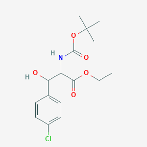molecular formula C16H22ClNO5 B2376339 Ethyl 2-{[(tert-butoxy)carbonyl]amino}-3-(4-chlorophenyl)-3-hydroxypropanoate CAS No. 2044712-60-7