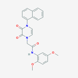 molecular formula C24H21N3O5 B2376360 N-(2,5-dimethoxyphenyl)-2-(4-(naphthalen-1-yl)-2,3-dioxo-3,4-dihydropyrazin-1(2H)-yl)acetamide CAS No. 898409-36-4