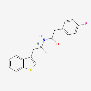 molecular formula C19H18FNOS B2376361 N-[1-(1-benzothiophen-3-yl)propan-2-yl]-2-(4-fluorophenyl)acetamide CAS No. 2034297-39-5