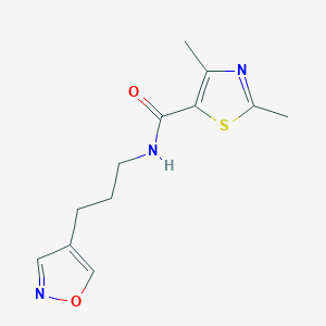 molecular formula C12H15N3O2S B2376371 2,4-dimethyl-N-[3-(1,2-oxazol-4-yl)propyl]-1,3-thiazole-5-carboxamide CAS No. 1904313-33-2