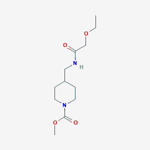 molecular formula C12H22N2O4 B2376376 Methyl 4-((2-ethoxyacetamido)methyl)piperidine-1-carboxylate CAS No. 1235078-00-8