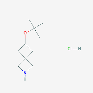 molecular formula C10H20ClNO B2376409 6-(tert-butoxy)-2-azaspiro[3.3]heptane hydrochloride CAS No. 2490402-30-5