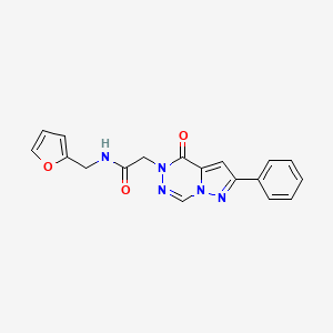 molecular formula C18H15N5O3 B2376426 N-(furan-2-ylmethyl)-2-(4-oxo-2-phenylpyrazolo[1,5-d][1,2,4]triazin-5(4H)-yl)acetamide CAS No. 1021078-82-9