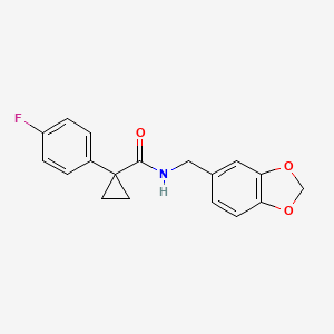 N-(benzo[d][1,3]dioxol-5-ylmethyl)-1-(4-fluorophenyl)cyclopropanecarboxamide