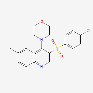 4-[3-(4-Chlorophenyl)sulfonyl-6-methylquinolin-4-yl]morpholine