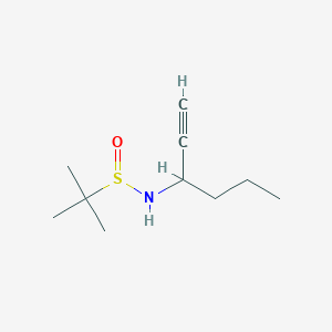 molecular formula C10H19NOS B2376442 N-(hex-1-yn-3-yl)-2-methylpropane-2-sulfinamide CAS No. 2168793-17-5