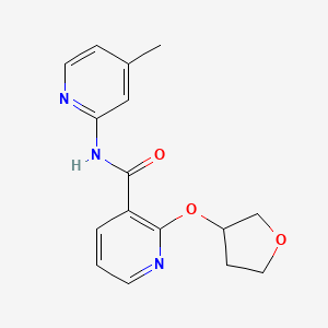 molecular formula C16H17N3O3 B2376459 N-(4-methylpyridin-2-yl)-2-(oxolan-3-yloxy)pyridine-3-carboxamide CAS No. 2034271-98-0