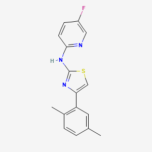 molecular formula C16H14FN3S B2376483 N-[4-(2,5-dimethylphenyl)-1,3-thiazol-2-yl]-5-fluoropyridin-2-amine CAS No. 1251601-94-1