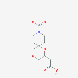 2-[9-[(2-Methylpropan-2-yl)oxycarbonyl]-1,4-dioxa-9-azaspiro[5.5]undecan-2-yl]acetic acid
