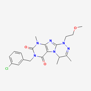 7-(3-chlorobenzyl)-1-(2-methoxyethyl)-3,4,9-trimethyl-1,4-dihydro-[1,2,4]triazino[3,4-f]purine-6,8(7H,9H)-dione