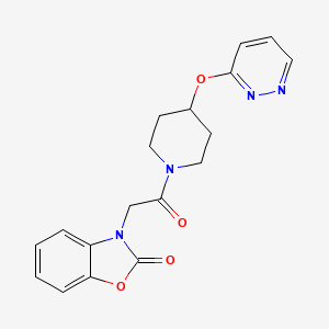 3-(2-oxo-2-(4-(pyridazin-3-yloxy)piperidin-1-yl)ethyl)benzo[d]oxazol-2(3H)-one