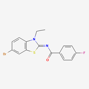 N-(6-bromo-3-ethyl-1,3-benzothiazol-2-ylidene)-4-fluorobenzamide