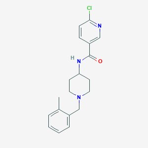 molecular formula C19H22ClN3O B2376521 6-chloro-N-[1-[(2-methylphenyl)methyl]piperidin-4-yl]pyridine-3-carboxamide CAS No. 2224159-48-0