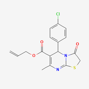 molecular formula C17H15ClN2O3S B2376576 allyl 5-(4-chlorophenyl)-7-methyl-3-oxo-3,5-dihydro-2H-thiazolo[3,2-a]pyrimidine-6-carboxylate CAS No. 503432-53-9