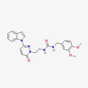 molecular formula C24H25N5O4 B2376669 1-(2-(3-(1H-indol-1-yl)-6-oxopyridazin-1(6H)-yl)ethyl)-3-(3,4-dimethoxybenzyl)urea CAS No. 1448067-52-4