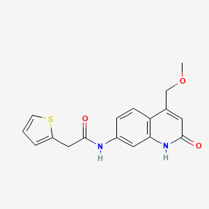 molecular formula C17H16N2O3S B2376672 N-(4-(methoxymethyl)-2-oxo-1,2-dihydroquinolin-7-yl)-2-(thiophen-2-yl)acetamide CAS No. 1251687-16-7