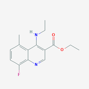 molecular formula C15H17FN2O2 B2376680 Ethyl 4-(ethylamino)-8-fluoro-5-methylquinoline-3-carboxylate CAS No. 329700-24-5