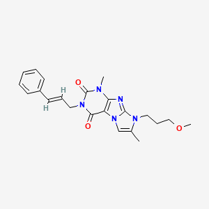 B2376705 3-cinnamyl-8-(3-methoxypropyl)-1,7-dimethyl-1H-imidazo[2,1-f]purine-2,4(3H,8H)-dione CAS No. 887465-87-4