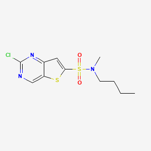 molecular formula C11H14ClN3O2S2 B2376756 N-butyl-2-chloro-N-methylthieno[3,2-d]pyrimidine-6-sulfonamide CAS No. 2094462-58-3