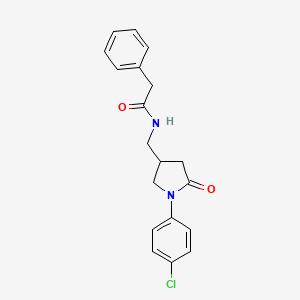 molecular formula C19H19ClN2O2 B2376765 N-[[1-(4-chlorophenyl)-5-oxopyrrolidin-3-yl]methyl]-2-phenylacetamide CAS No. 955225-63-5