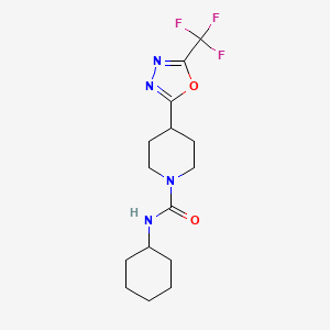 molecular formula C15H21F3N4O2 B2376777 N-cyclohexyl-4-[5-(trifluoromethyl)-1,3,4-oxadiazol-2-yl]piperidine-1-carboxamide CAS No. 1396881-27-8