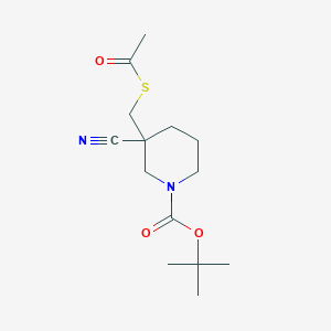 molecular formula C14H22N2O3S B2376788 Tert-butyl 3-(acetylsulfanylmethyl)-3-cyanopiperidine-1-carboxylate CAS No. 2375269-17-1