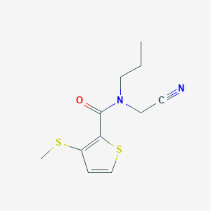 molecular formula C11H14N2OS2 B2376790 N-(Cyanomethyl)-3-methylsulfanyl-N-propylthiophene-2-carboxamide CAS No. 1385448-33-8