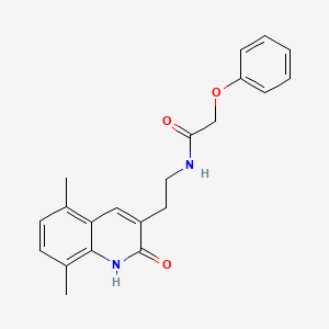 molecular formula C21H22N2O3 B2376792 N-(2-(5,8-dimethyl-2-oxo-1,2-dihydroquinolin-3-yl)ethyl)-2-phenoxyacetamide CAS No. 851406-48-9