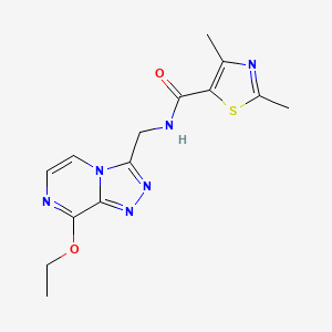 molecular formula C14H16N6O2S B2376813 N-((8-ethoxy-[1,2,4]triazolo[4,3-a]pyrazin-3-yl)methyl)-2,4-dimethylthiazole-5-carboxamide CAS No. 2034282-49-8