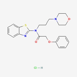 molecular formula C22H26ClN3O3S B2376820 N-(benzo[d]thiazol-2-yl)-N-(3-morpholinopropyl)-2-phenoxyacetamide hydrochloride CAS No. 1217085-99-8