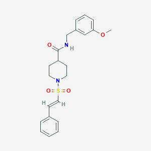 molecular formula C22H26N2O4S B2376846 N-[(3-methoxyphenyl)methyl]-1-[(E)-2-phenylethenyl]sulfonylpiperidine-4-carboxamide CAS No. 950069-08-6
