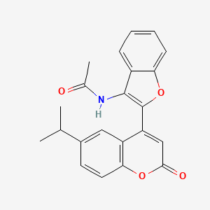 molecular formula C22H19NO4 B2376883 N-{2-[2-oxo-6-(propan-2-yl)-2H-chromen-4-yl]-1-benzofuran-3-yl}acetamide CAS No. 904510-60-7