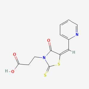 molecular formula C12H10N2O3S2 B2376908 (E)-3-(4-oxo-5-(pyridin-2-ylmethylene)-2-thioxothiazolidin-3-yl)propanoic acid CAS No. 301683-60-3