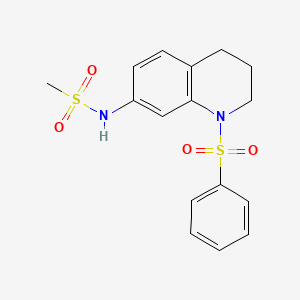 N-[1-(benzenesulfonyl)-3,4-dihydro-2H-quinolin-7-yl]methanesulfonamide