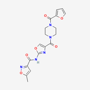 N-(4-(4-(furan-2-carbonyl)piperazine-1-carbonyl)oxazol-2-yl)-5-methylisoxazole-3-carboxamide