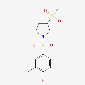 1-((4-Fluoro-3-methylphenyl)sulfonyl)-3-(methylsulfonyl)pyrrolidine