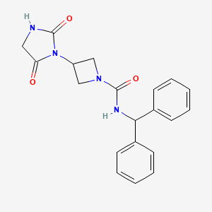 molecular formula C20H20N4O3 B2376923 N-benzhydryl-3-(2,5-dioxoimidazolidin-1-yl)azetidine-1-carboxamide CAS No. 2309748-30-7
