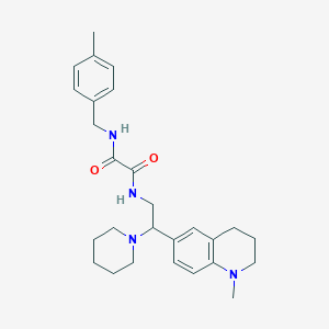 molecular formula C27H36N4O2 B2376924 N-[2-(1-methyl-1,2,3,4-tetrahydroquinolin-6-yl)-2-(piperidin-1-yl)ethyl]-N'-[(4-methylphenyl)methyl]ethanediamide CAS No. 922092-49-7