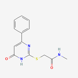 molecular formula C13H13N3O2S B2376935 N-methyl-2-((6-oxo-4-phenyl-1,6-dihydropyrimidin-2-yl)thio)acetamide CAS No. 919066-25-4