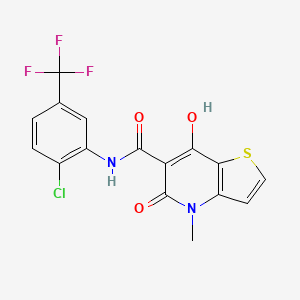 molecular formula C16H10ClF3N2O3S B2376967 N-(2-chloro-5-(trifluoromethyl)phenyl)-7-hydroxy-4-methyl-5-oxo-4,5-dihydrothieno[3,2-b]pyridine-6-carboxamide CAS No. 1251606-49-1