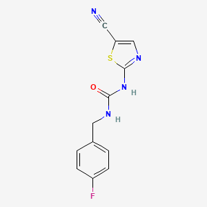 molecular formula C12H9FN4OS B2376969 1-(5-Cyanothiazol-2-yl)-3-(4-fluorobenzyl)urea CAS No. 1251633-06-3