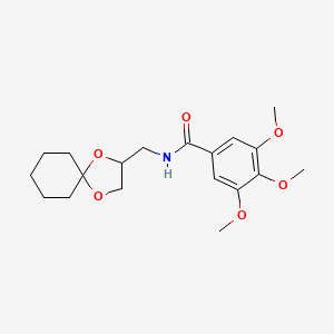 molecular formula C19H27NO6 B2376985 N-(1,4-dioxaspiro[4.5]decan-2-ylmethyl)-3,4,5-trimethoxybenzamide CAS No. 900006-36-2