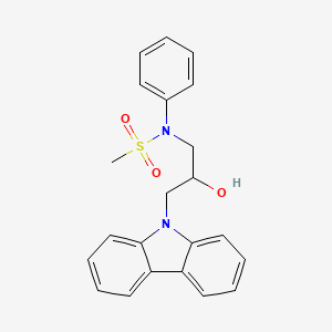 molecular formula C22H22N2O3S B2377003 N-[3-(9H-carbazol-9-yl)-2-hydroxypropyl]-N-phenylmethanesulfonamide CAS No. 314042-78-9