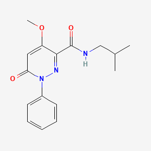 molecular formula C16H19N3O3 B2377036 4-methoxy-N-(2-methylpropyl)-6-oxo-1-phenylpyridazine-3-carboxamide CAS No. 921556-58-3