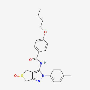4-butoxy-N-(5-oxido-2-(p-tolyl)-4,6-dihydro-2H-thieno[3,4-c]pyrazol-3-yl)benzamide